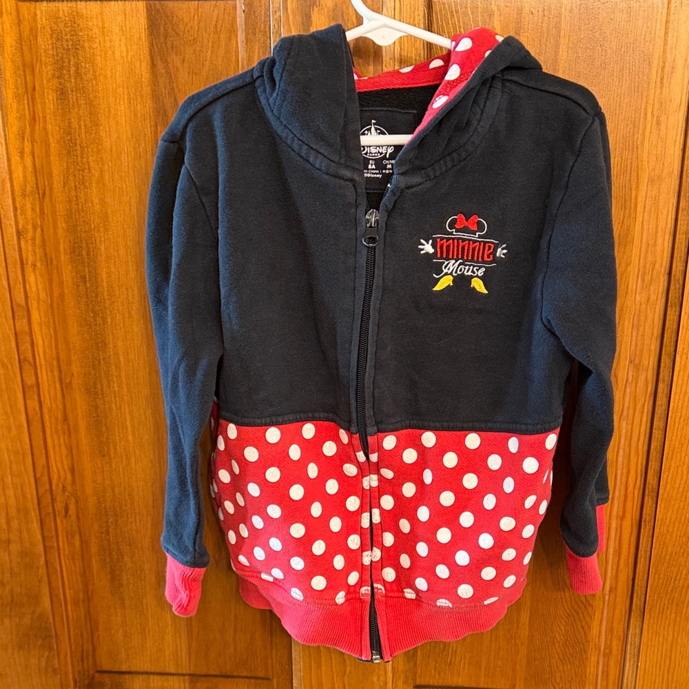 Disney Minnie Mouse Polka Dot Hoodie - Black and Red